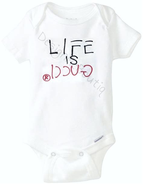 baby boy clothes gucci|life is Gucci baby onesie.